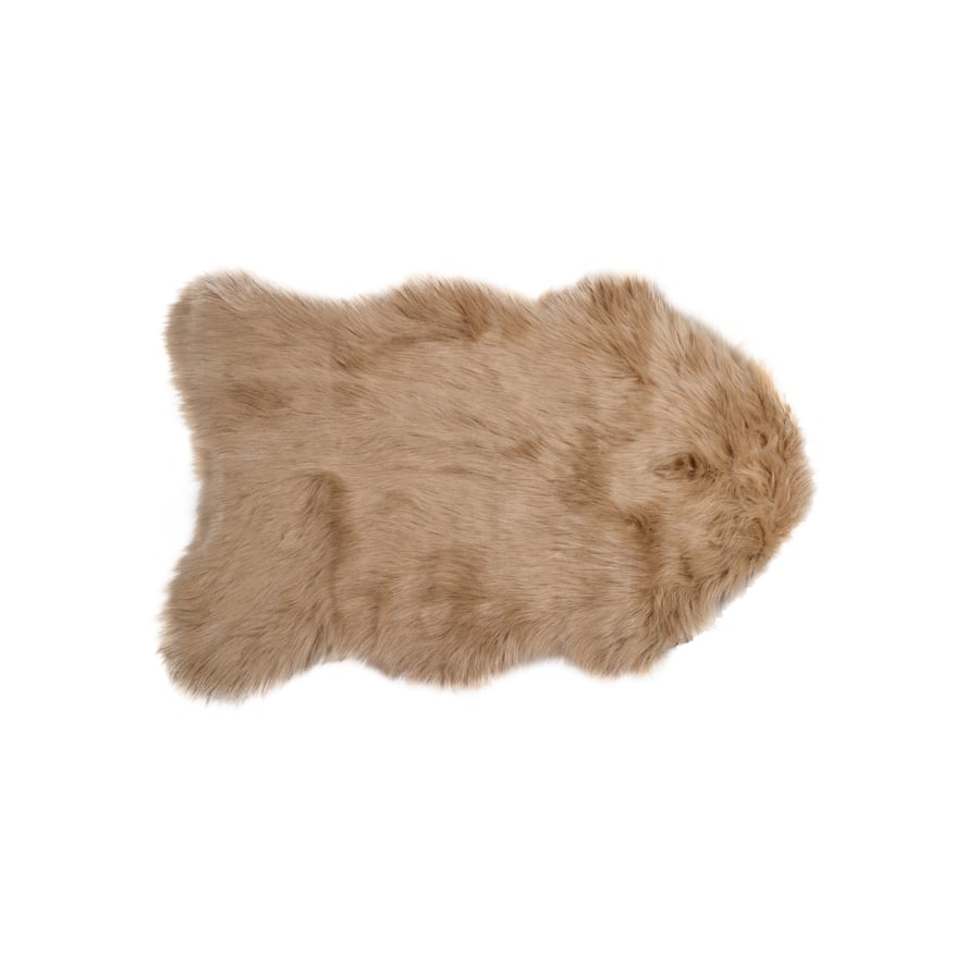 Image of 676685029713 GORDON FAUX SHEEPSKIN THROW 2'X3' TAN