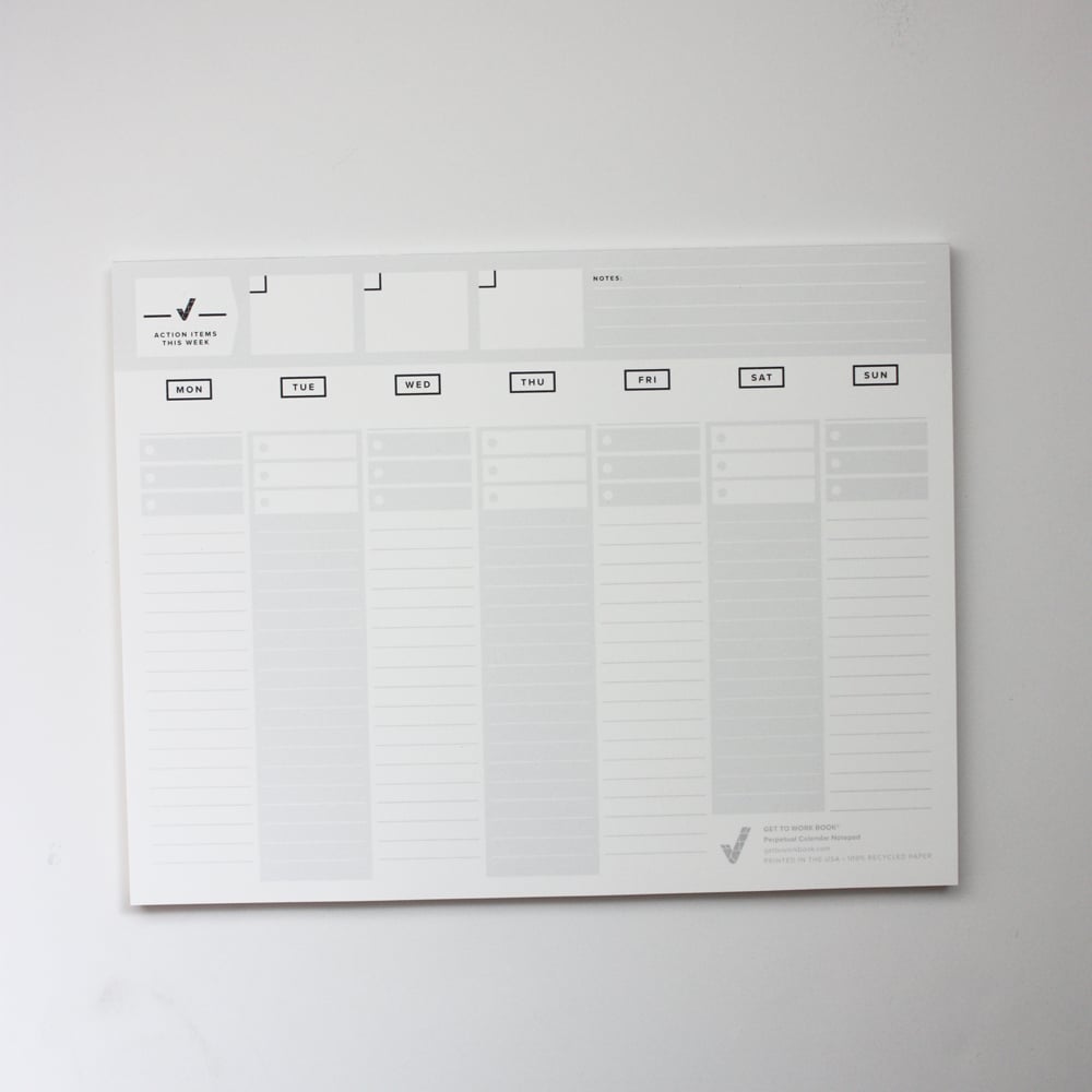 Get To Work Book Perpetual Calendar Notepad Get To Work Book Perpetual Calendar Notepad
