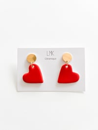Paire de boucles d'oreilles céramique LOVA rouge