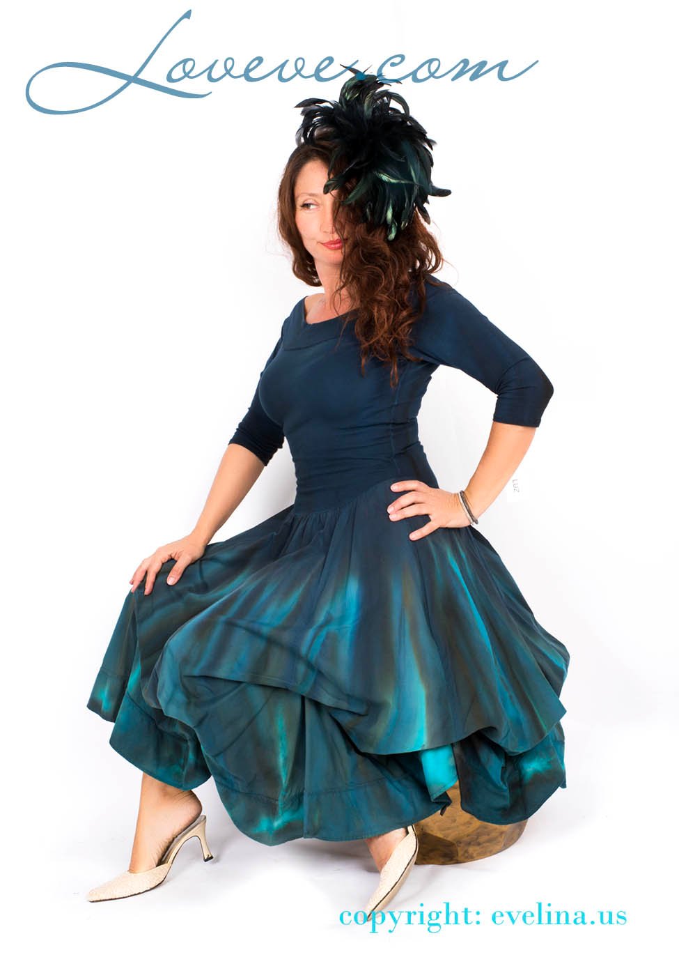 Image of Luna Luz Tie-Dye Boutique Dress with Interior Ties in Green Hues