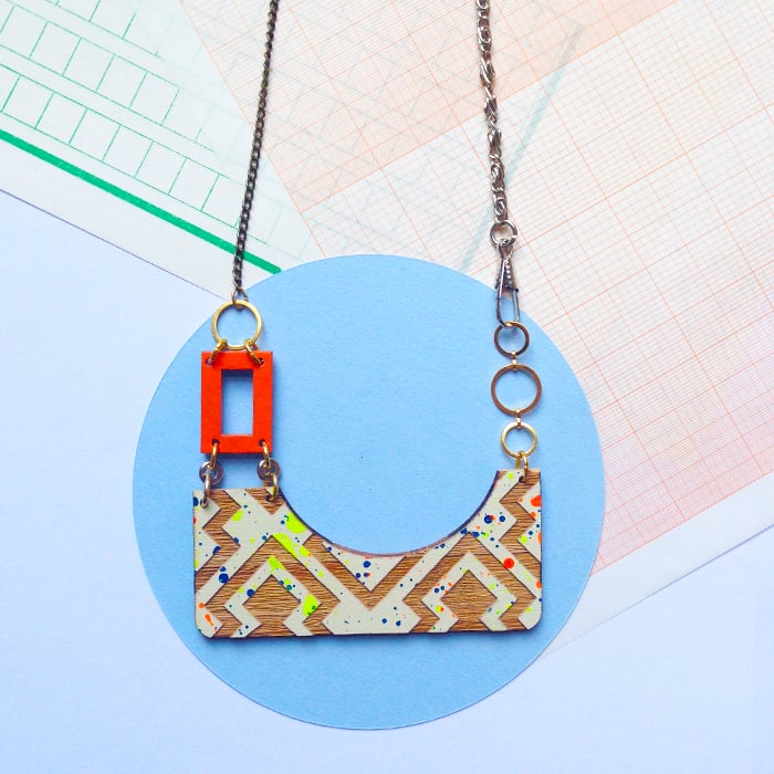 Image of Izzie rectangle drop necklace 