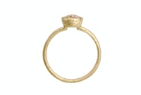 Image 3 of Icy pink pear sapphire engagement ring. 18k. Billy