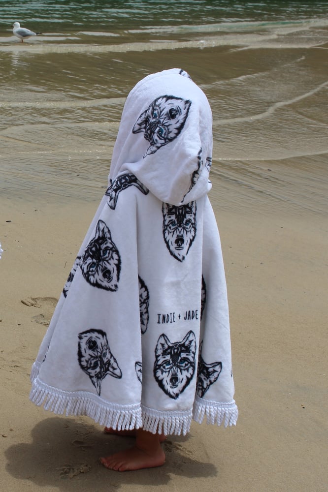 Image of Wolf Kids Round Poncho Towel 