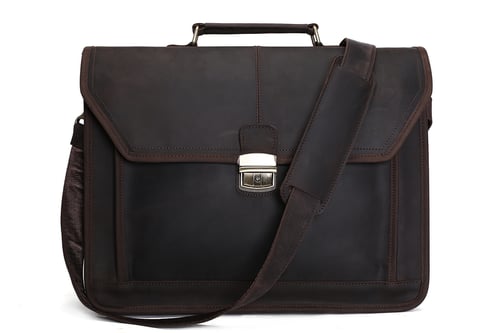 Image of Handmade Vintage Leather Briefcase Men Messenger Bag Laptop Bag 7083