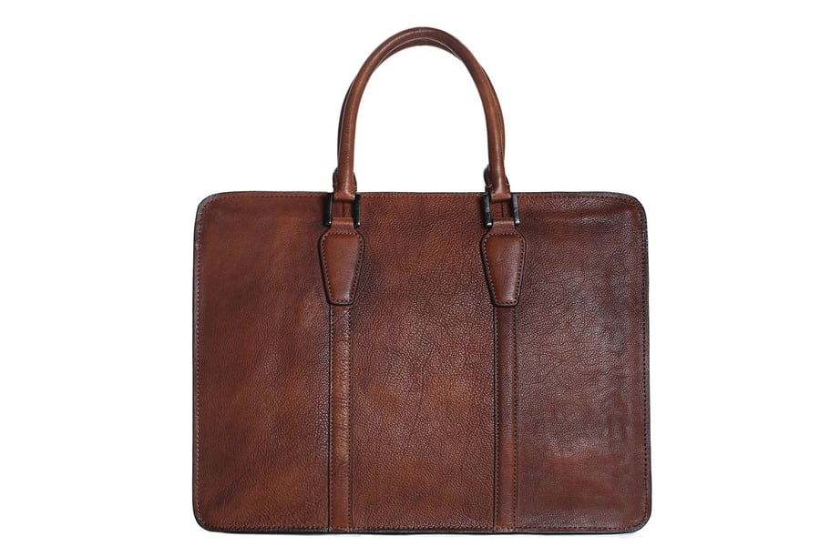 Image of Handmade Vintage Full Grain Leather Briefcase, Laptop Bag, Men's Handbag NZ02