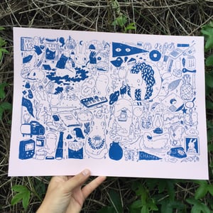 Image of Come Alone Print Blue/Pink