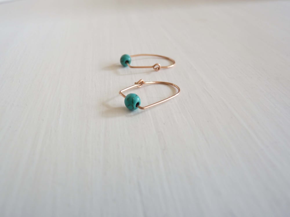 Image of Epi turquoise earrings