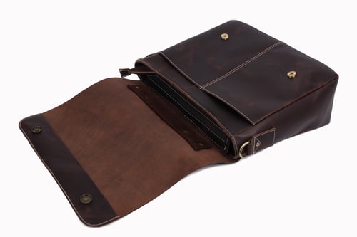 Image of 14'' Leather Briefcase Messenger Bag Laptop Bag Men's Bag 7108