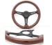 Image of 350mm Steering Wheel "Sport Wood Grain" With Powder Coated Black Center Section