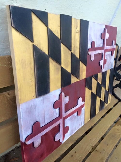 Image of Medium Traditional Maryland Flag with Crosses