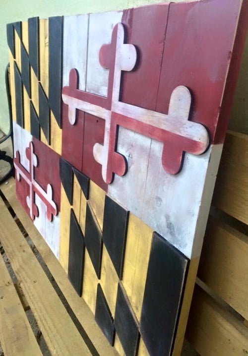 Image of Medium Traditional Maryland Flag with Crosses