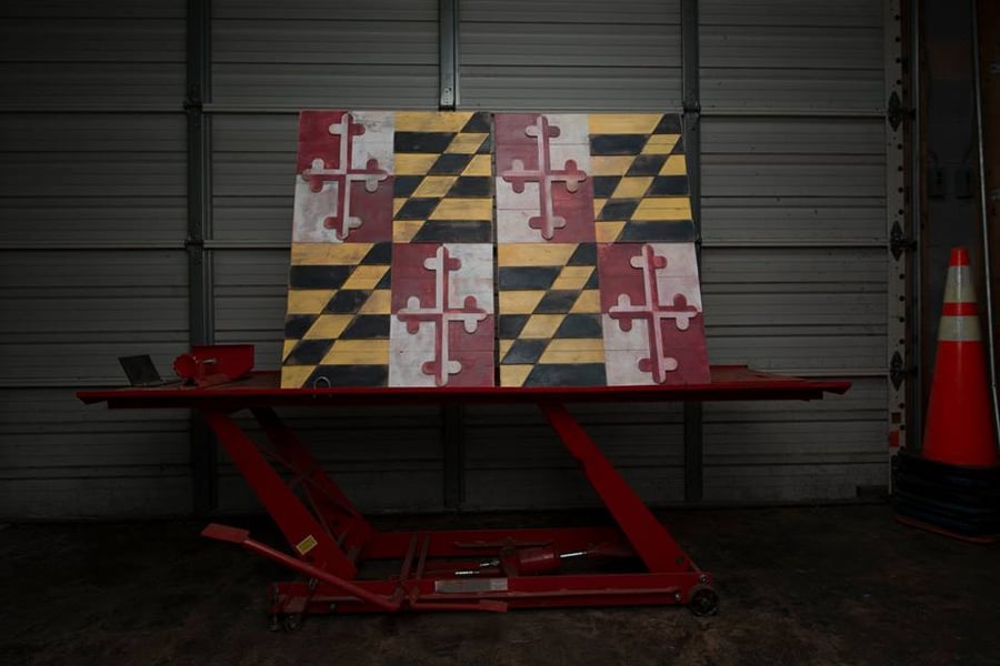 Image of Medium Traditional Maryland Flag with Crosses