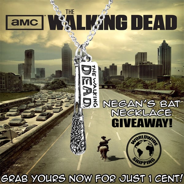 Image of *GIVEAWAY* THE WALKING DEAD - Negan's Bat + "The Walking Dead" metal tag Necklace (pay just 1 cent!)