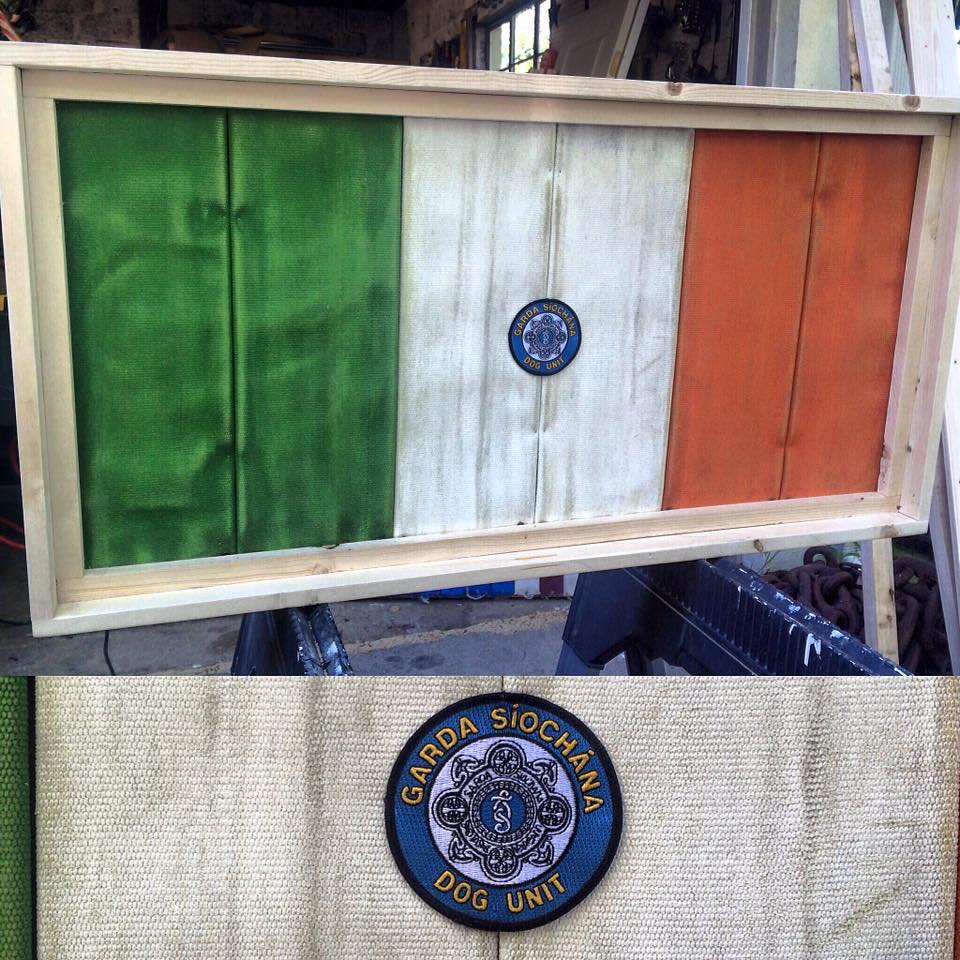 Image of Irish and other Country Flags made from retired Fire Hose