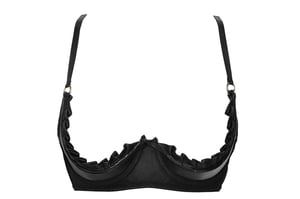 Image of ALMEIDA CLASSIC PLEATED LEATHER 1/4 CUP BRA