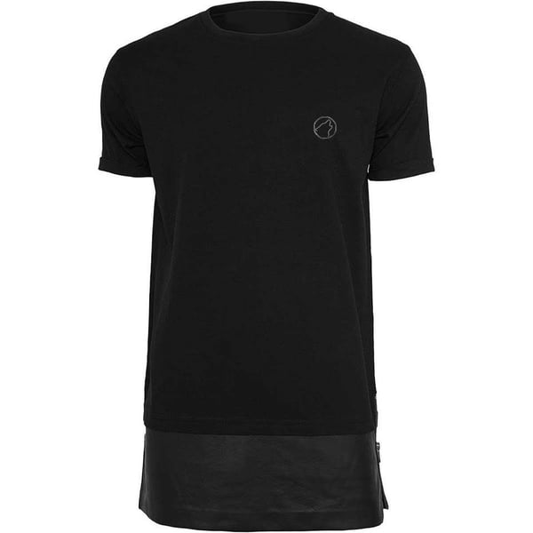 Image of Black Longline T-shirt w/ Zips