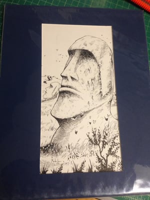 Image of EASTER ISLAND inked drawing