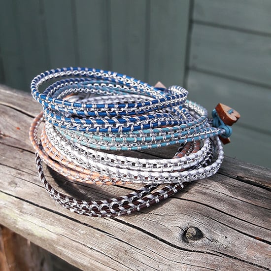 Image of Sterling Silver Double Wrap Bracelet