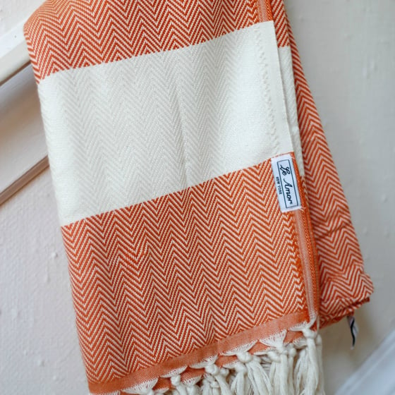 Image of Orange Chevron Towel