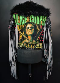 Image 7 of ALICE COOPER FRANKENSTEIN FAUX FUR BIKER JACKET 