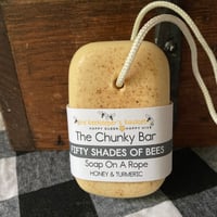 Image 3 of The Chunky Bar Fifty Shades of Bees Triple Butter Soap On A Rope