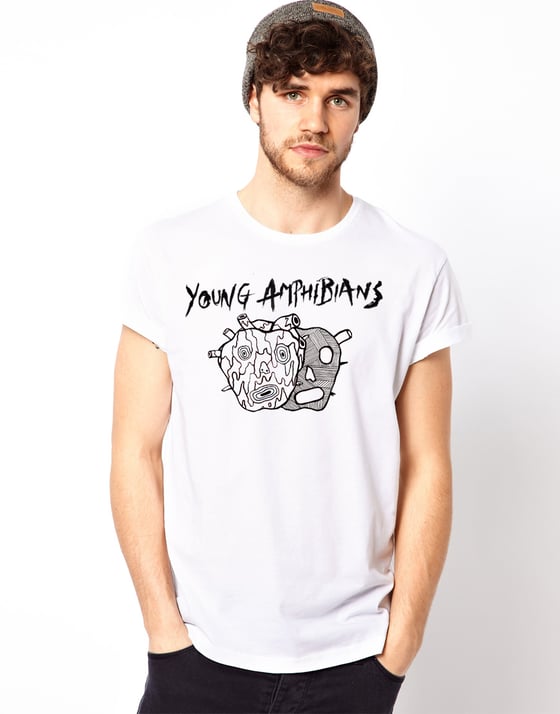 Image of Young Amphibians - Junked Up Heart - White T-shirt