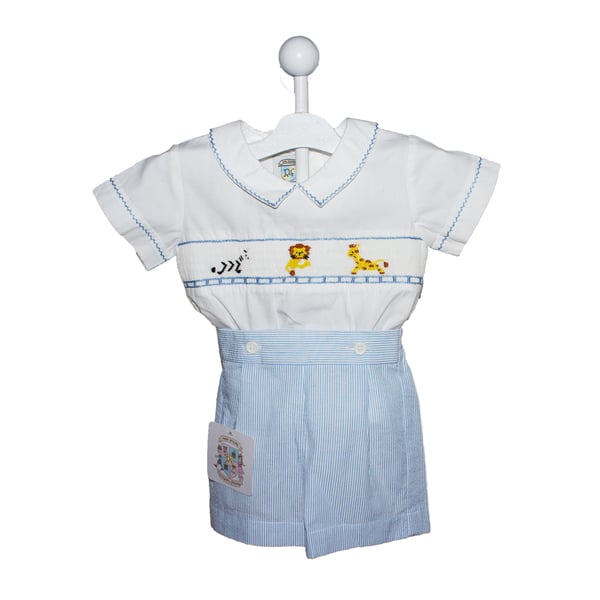 Image of SMOCKED WILDLIFE BUTTON ON SUIT (3M)
