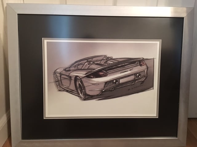 Image of Carrera GT Porsche Sketch Owners Gift By Designer Grant Larson
