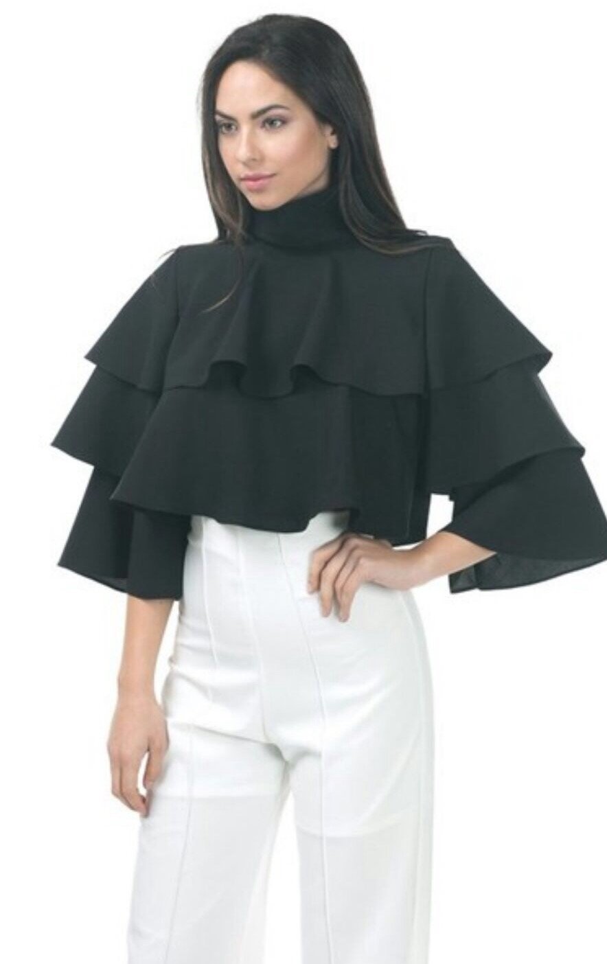 Image of Layered bell sleeve shirt