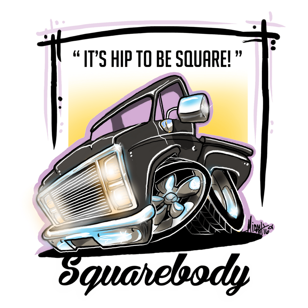 CARTOONEDTEES — SQUAREBODY...It's hip to be square! (black)