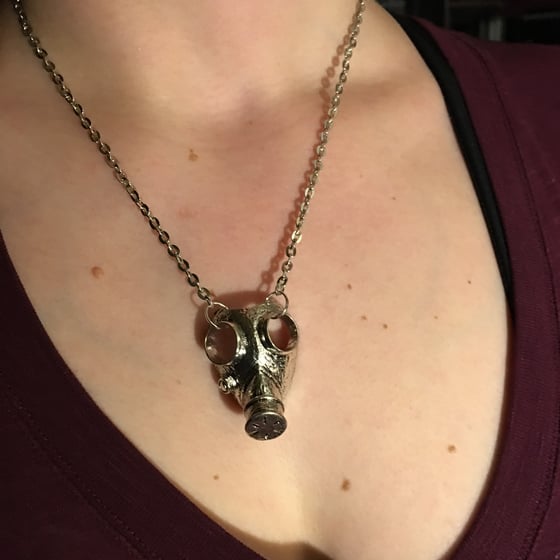 Image of Silver Gas Mask Necklace