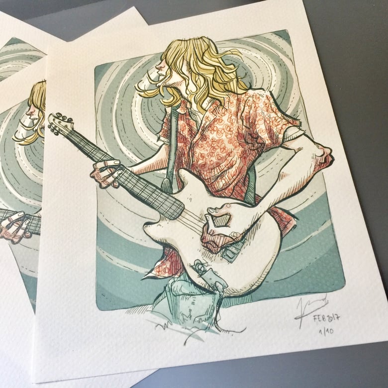 Image of Kurt Cobain 50th anniversary tribute print