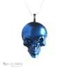 Metallic Blue Resin Skull Pendant * ON SALE - Was £20 now £12 *