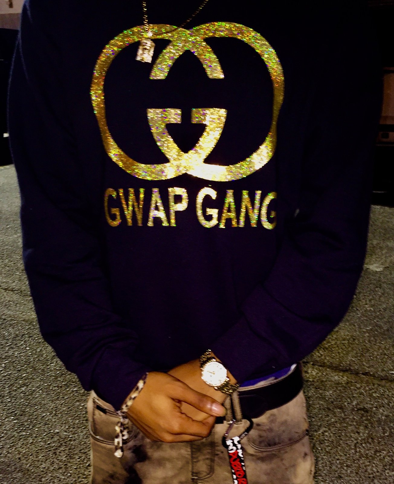Image of "GWAP Gang Double G Sweatshirt" Black