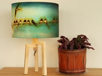 Image 3 of 'Swallows' Drum Lampshade by Lily Greenwood (30cm, Table Lamp or Ceiling)