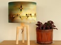 'Swallows' Drum Lampshade by Lily Greenwood (30cm, Table Lamp or Ceiling)