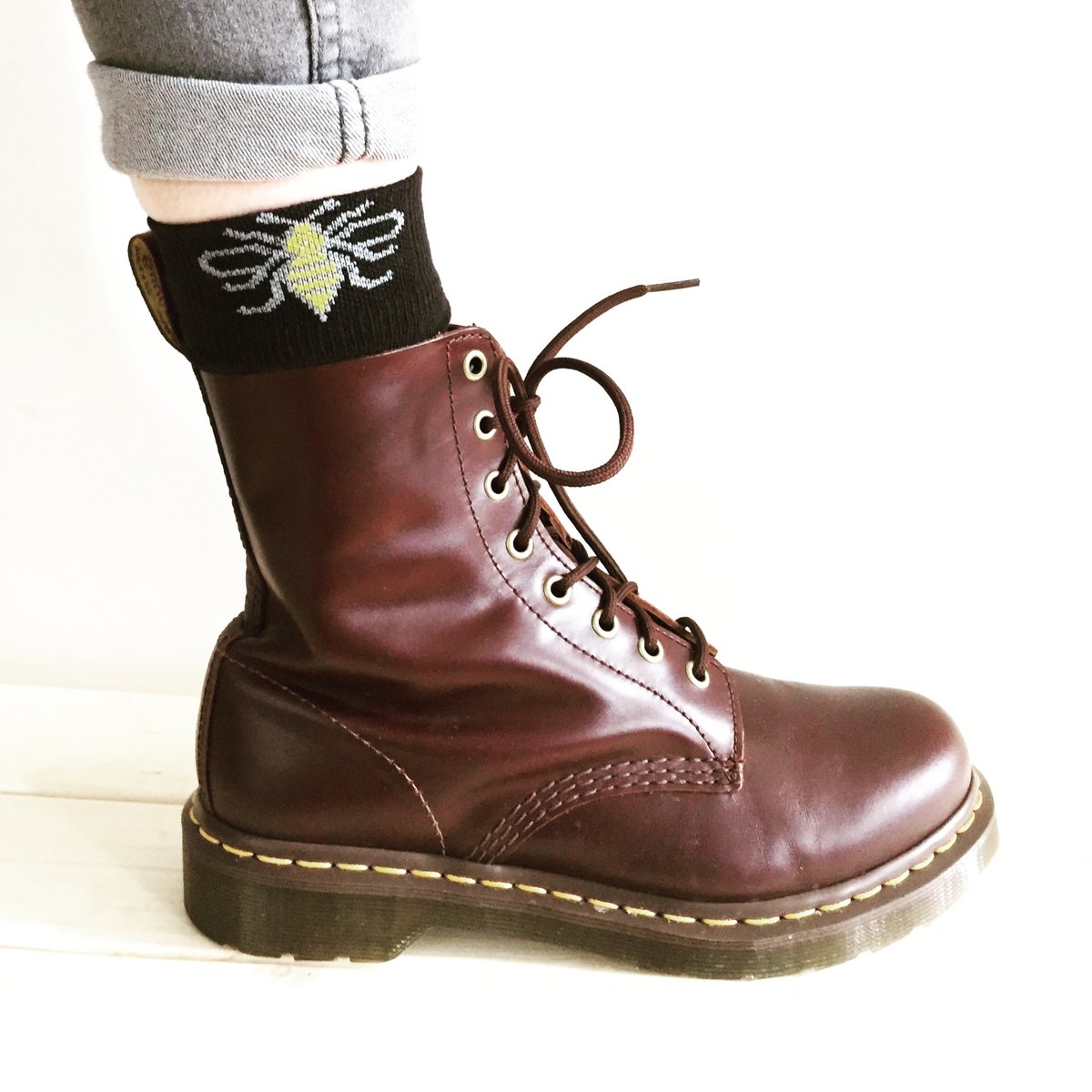 Image of Manchester Bee Socks in Black Cotton