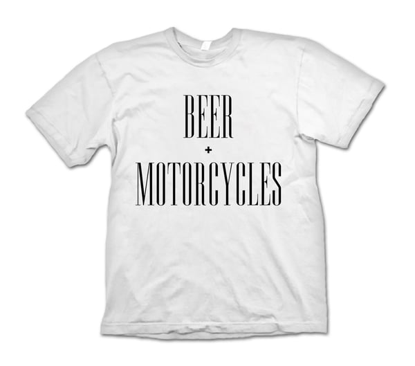 Image of Beer + Motorcycles White Tee