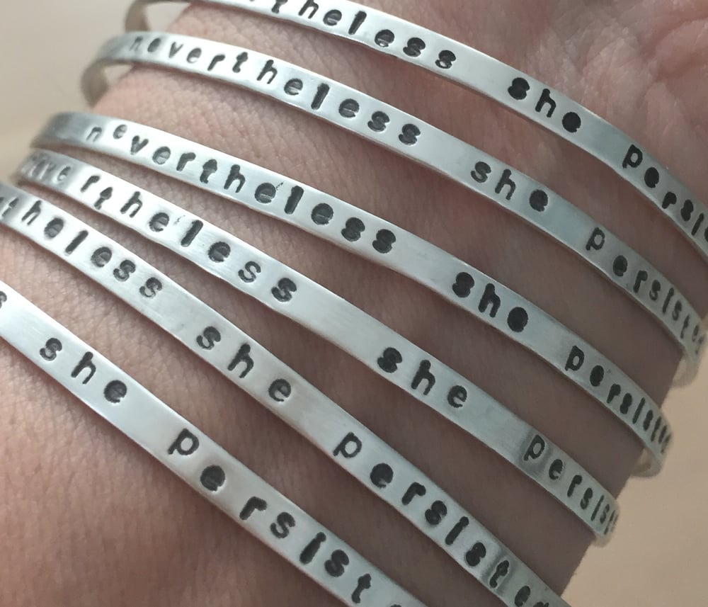 Image of Skinny sterling silver message bracelet