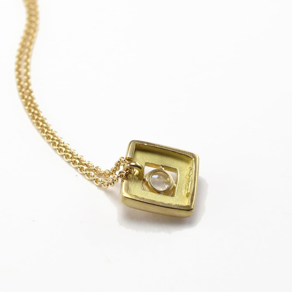 Soft Square Pendant Rosecut Diamond Solitaire / Mimi Favre Studio