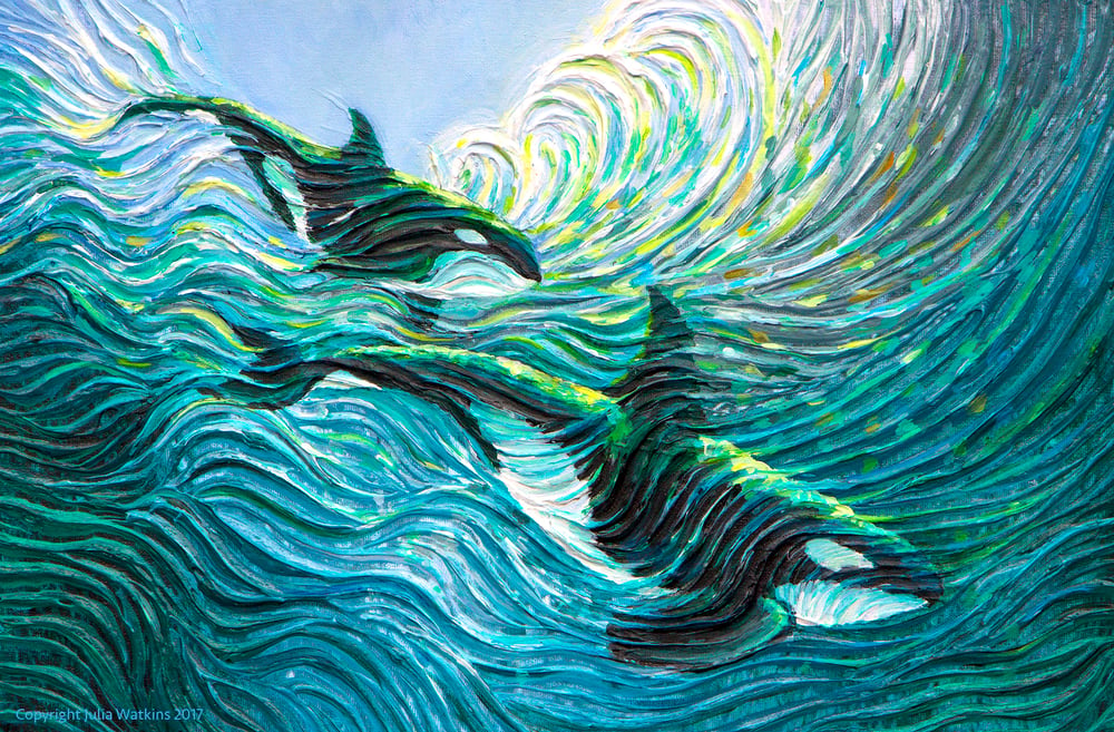 Image of Orca Healing Energy Painting - Giclee Print