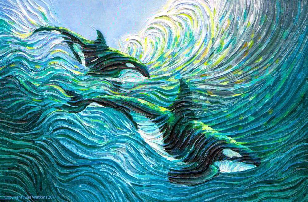 Image of Orca Healing Energy Painting - Giclee Print