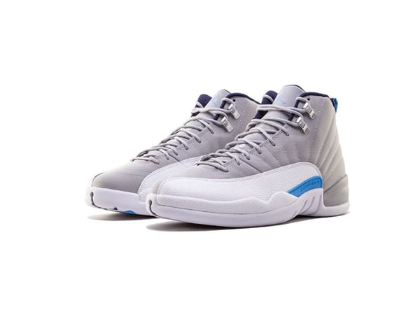 Image of Air Jordan 12 Retro UNC University North Carolina xii Men Lifestyle Sneakers Wolf Grey