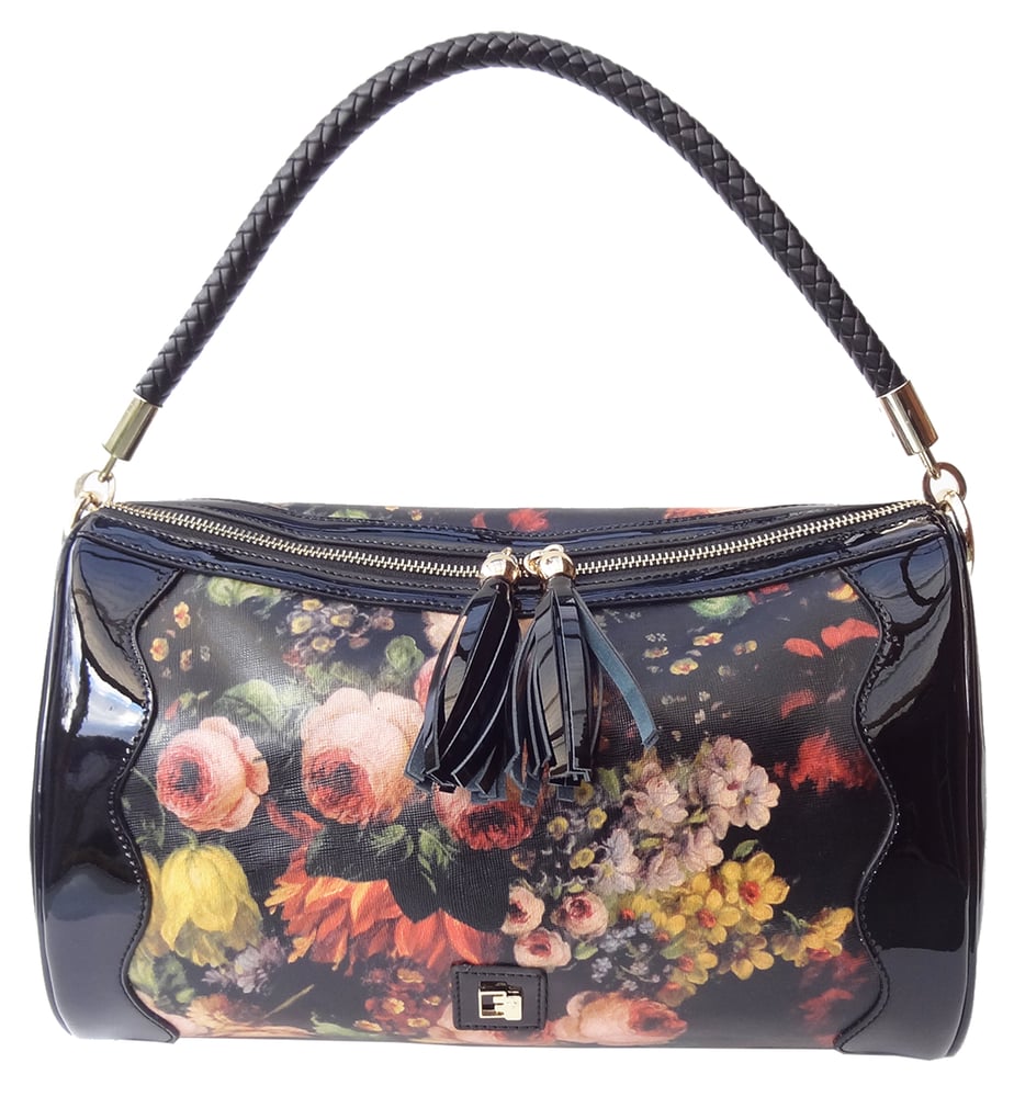 Image of 'BARCELONA' floral leather bag