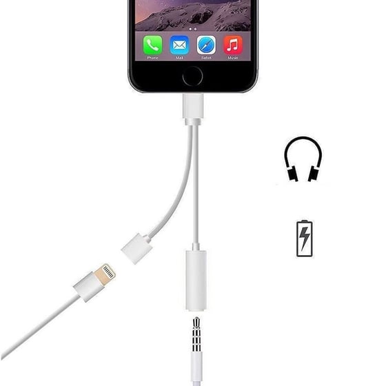 Image of 2 in 1 Lightning/3.5mm Jack Adapter for iPhone 7 (Charge & Listen to music)2