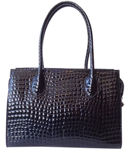 Image of 'BOSTON'  black patent croc bag