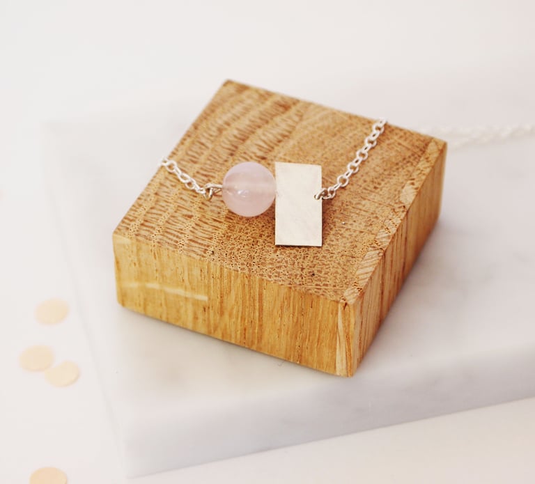 Quartz And Square Necklace