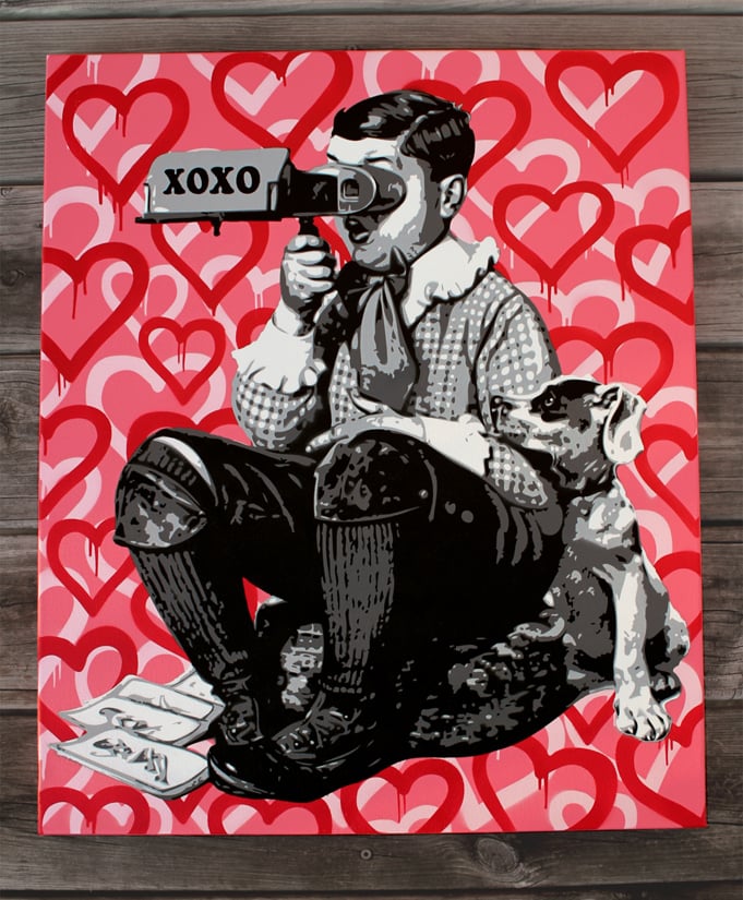 Image of "Loverboy" Original Stencil on Canvas