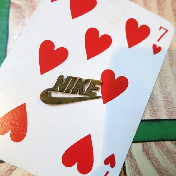 Image of Solid Brass Casted NIKE Emblem Logo PIN
