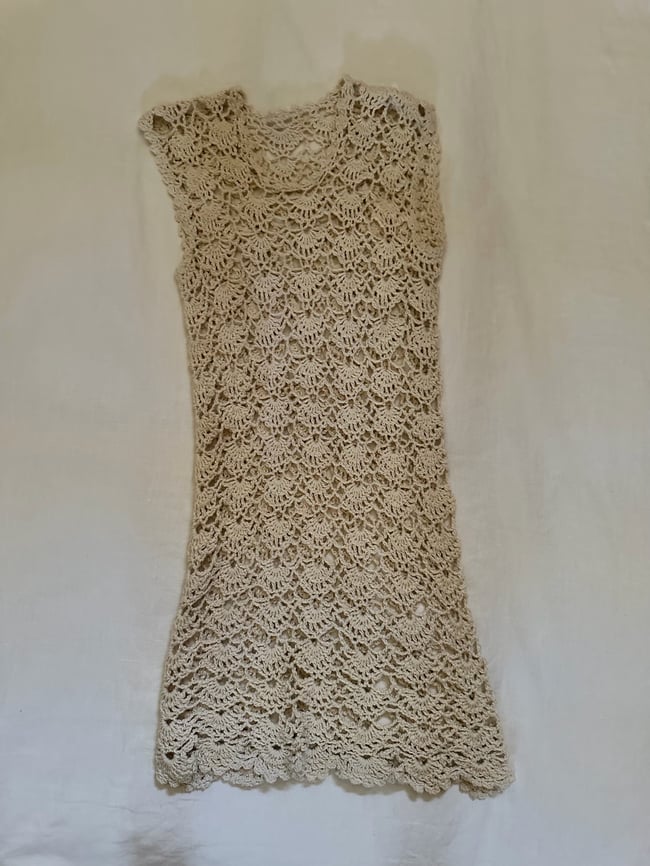 late 60s/early 70s crochet mini dress